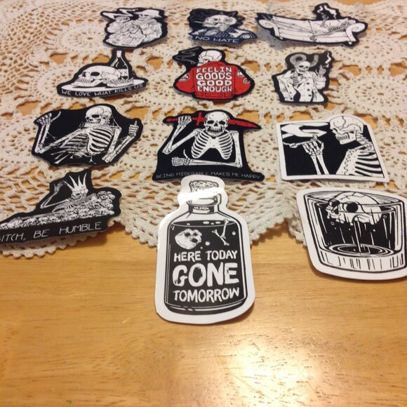 Black and white stickers, cell phone, hydroflask, high times theme - Picture 3 of 8